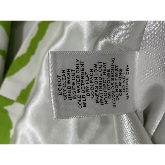 Berek Lime Green & White Zebra Cotton Beaded Gem Jacket Size PL Preppy - Picture 11 of 15